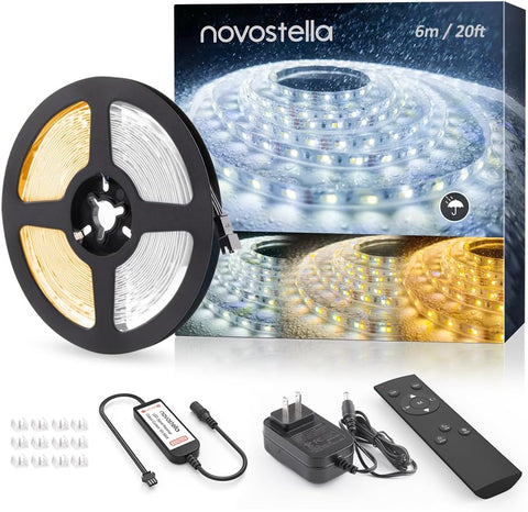 Novostella 40ft Waterproof Tunable White LED Strip Light