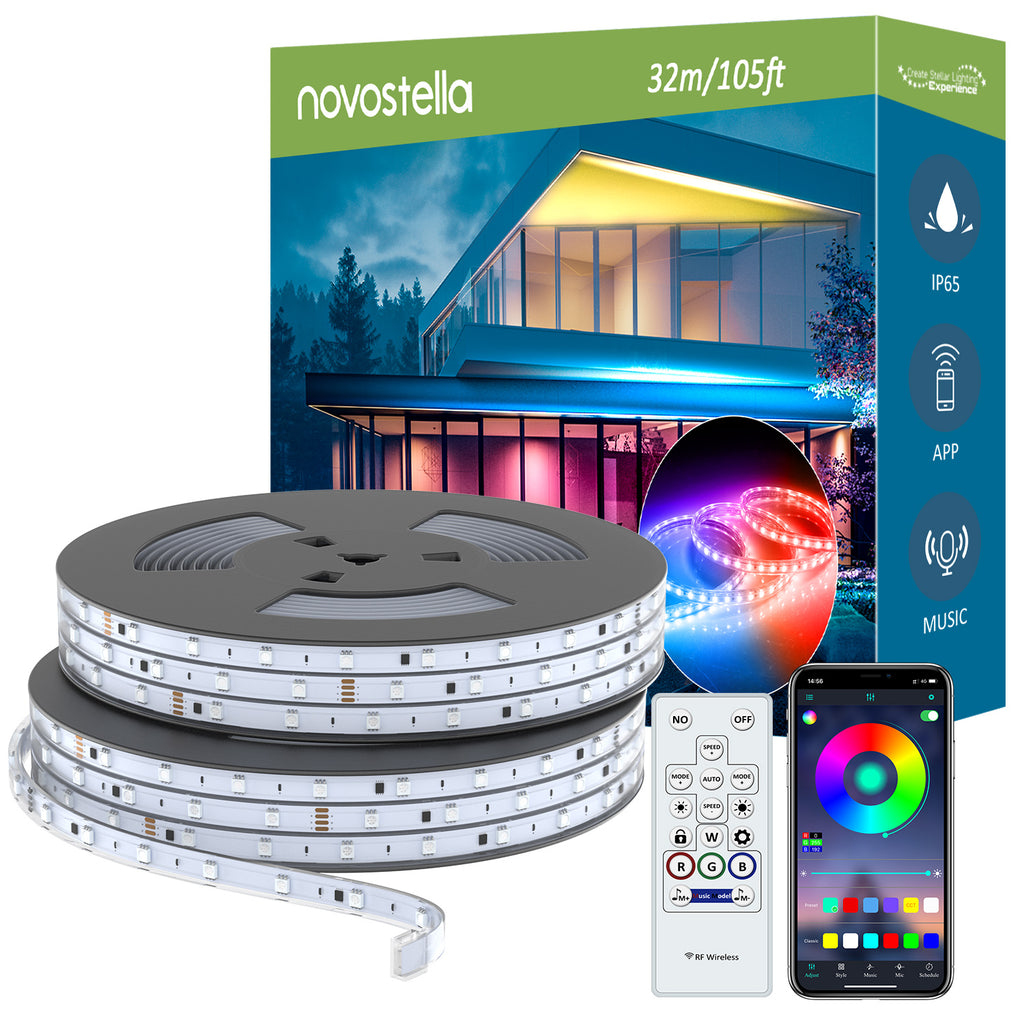 Novostella Lasting Rainbow 105ft 32M IP65 Smart Strip Lights with Rainbow Color-Novostella