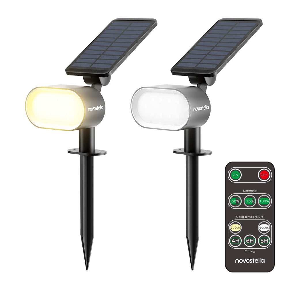 Novostella Solar Landscape Spotlights with Remote, Warm and Cool White